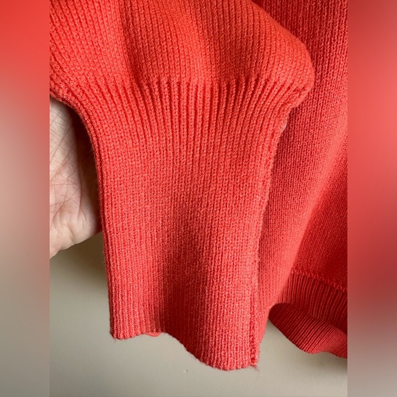 NWT Nash Grey Autumn Breeze Orange Crop Sweater Large Oversized High/Low - Picture 8 of 8